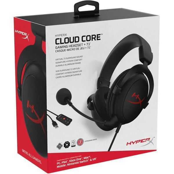 Imagen de Auricular Hyper Cloud Core 7.1 Gamer HX-HSCC-2-BK/WW