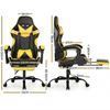Imagen de Silla Gamer Reclinable Amarilla Posapie