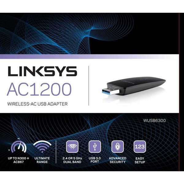 Imagen de Adaptador Linksys Ac1200 Wusb6300 Usb Wireless