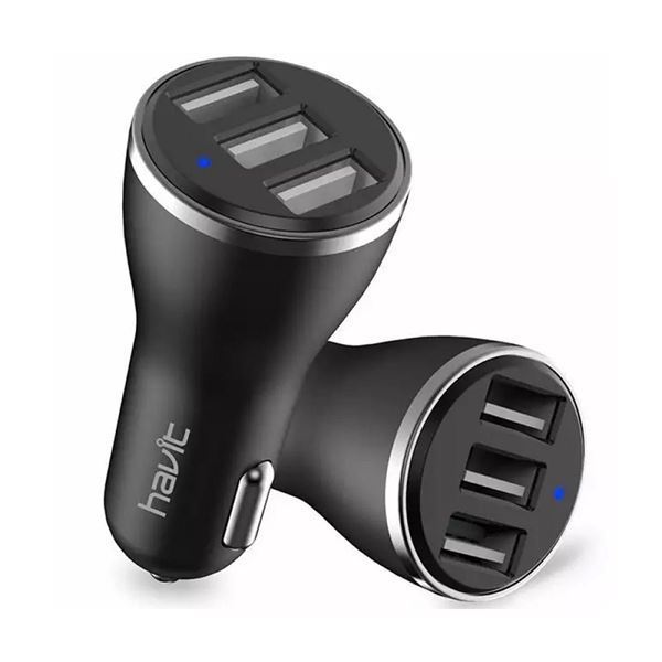 Imagen de Cargador De Auto Havit 3 Puertos H212 Grey