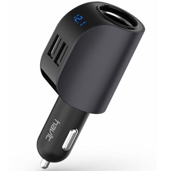 Imagen de Cargador De Auto Havit H237 Led Black