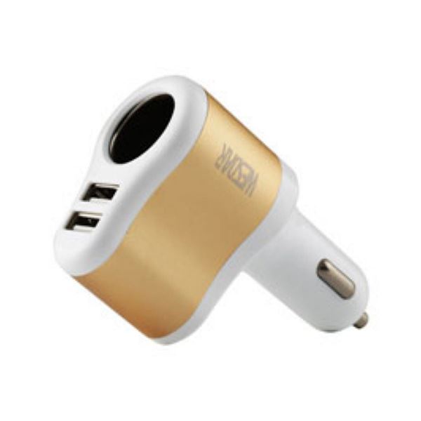 Imagen de Cargador Auto U2 Wesdar Dual Usb/cigarette White