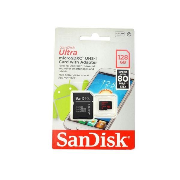 Imagen de Memoria Mic Sd Sandisk Uhs-i 128gb C10 C/ad 100mbs