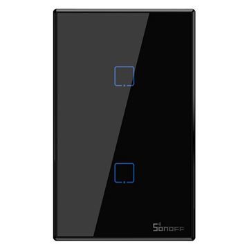 Imagen de Sonoff Interruptor Pared 2 Botones Wifi Rf Negro