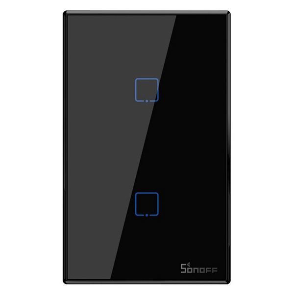 Imagen de Sonoff Interruptor Pared 2 Botones Wifi Rf Negro