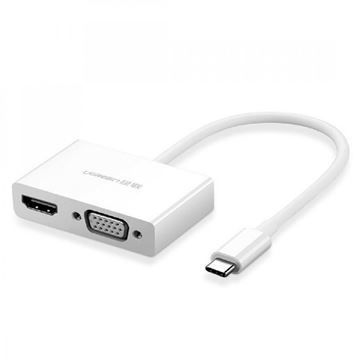 Imagen de Adaptador Ugreen Tipo-c A Hdmi + Vga Blanco