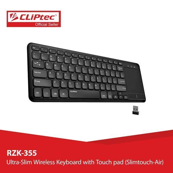 Imagen de Teclado Cliptec 355 Slim Inalámbrico Touchpad Bk