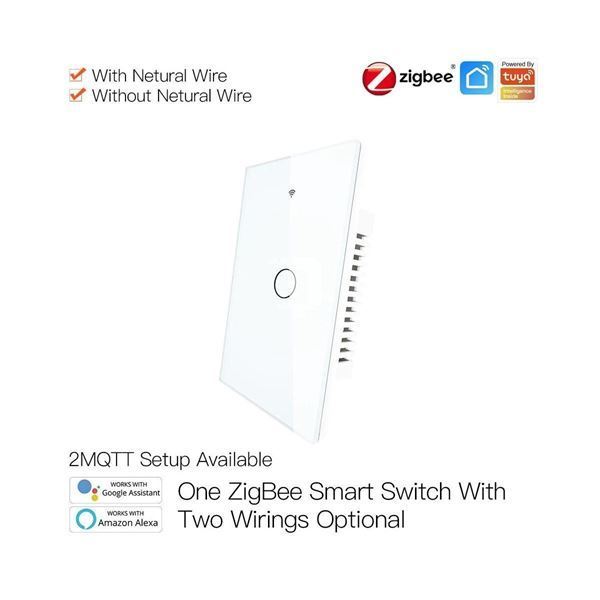 Imagen de Interruptor Tactil De Pared 1 Boton Zigbee3.0 Whi
