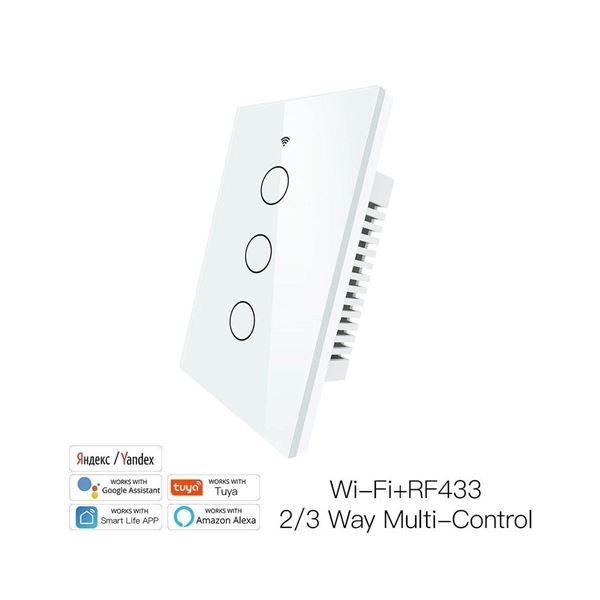 Imagen de Interruptor Tactil De Pared 3 Botones Wifi + RF433