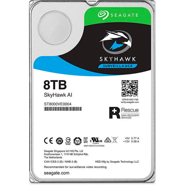 Imagen de Seagate Disco Duro 8TB SkyHawk AI ST8000VE001