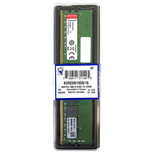 Imagen de Kingston 16gb Ddr4 Pc 2666 KVR26N19S8/16