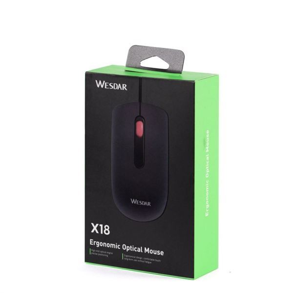 Imagen de Mouse Wesdar X18 Óptico Black / Red