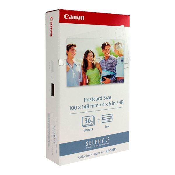 Imagen de Kit Canon Cartucho Tinta KP-36IP Con Papel Térmico 4x6 36 Hojas