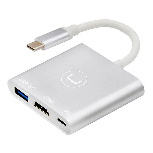 Imagen de Hub Unno Tipo C  3 En 1 Usb 3.0 Hdmi Pd