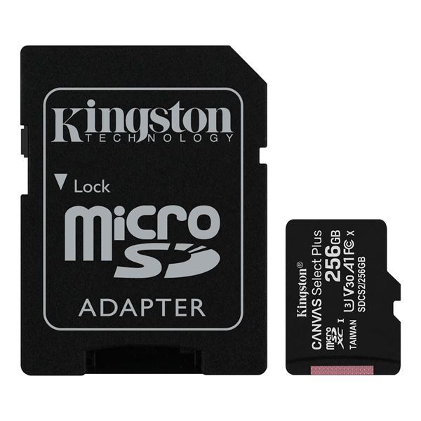 Imagen de Memoria Micro Sd Kingston 256gb 100mb/s 85mb/s