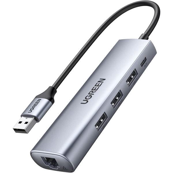 Imagen de Switch Ugreen Usb A Ethernet+ 3 Usb Gray