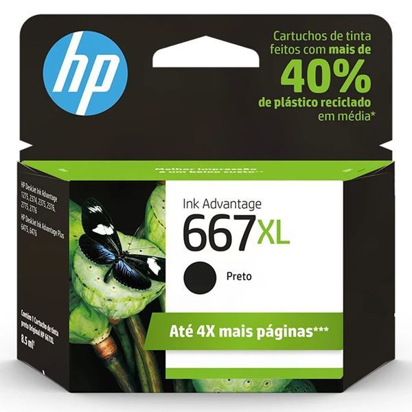 Imagen de Cartucho de tinta HP - 667XL - Ink cartridge - Black - 3YM81AL