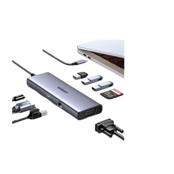 Imagen de Ugreen Hub 4k Tipoc Usb 3.0/hdmi/vga/rj45/sd/pd