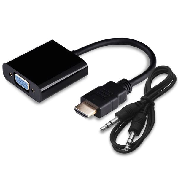 Imagen de Cable Adaptador para PC HDMI Macho a VGA Macho con audio