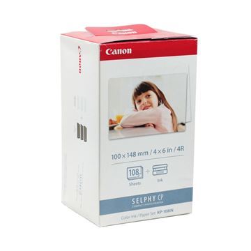 Imagen de Kit Canon Cartucho Tinta KP-108IN Con Papel Térmico 4x6 108 Hojas