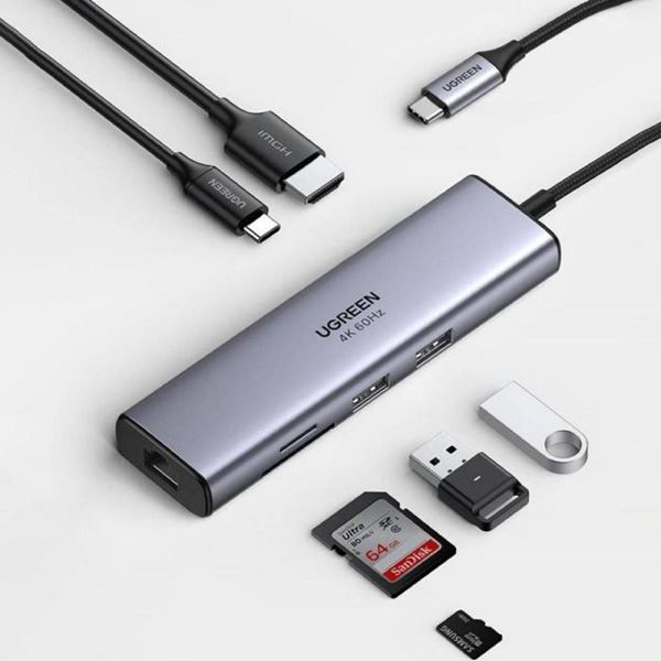 Imagen de Ugreen Hub Usb-c Con 3 Usb 3.0 + Hdmi 4k + Usb C