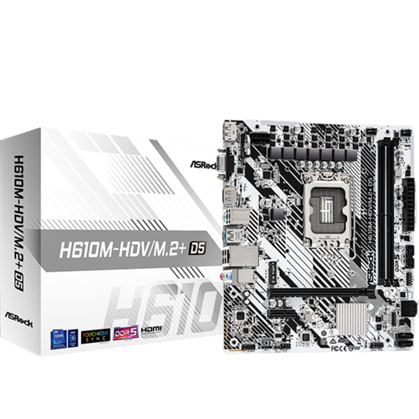 Imagen de Motherboard Asrock H610m-hdv/m.2+ D5 S1700