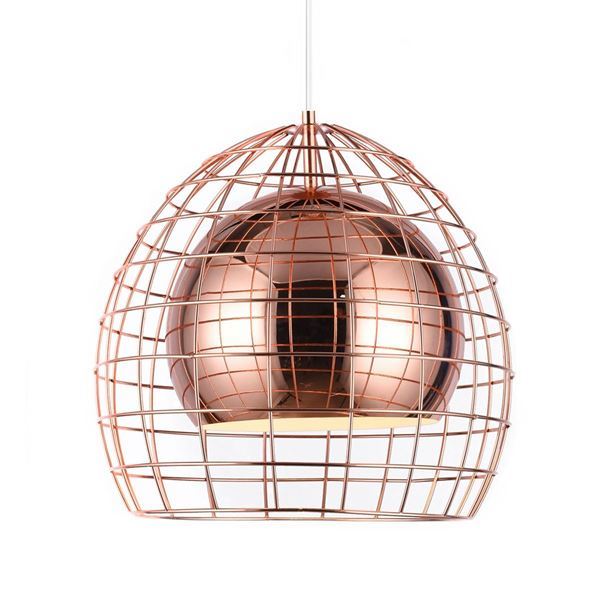 Imagen de Luminaria Colgante Ovo Cage / Cobre
