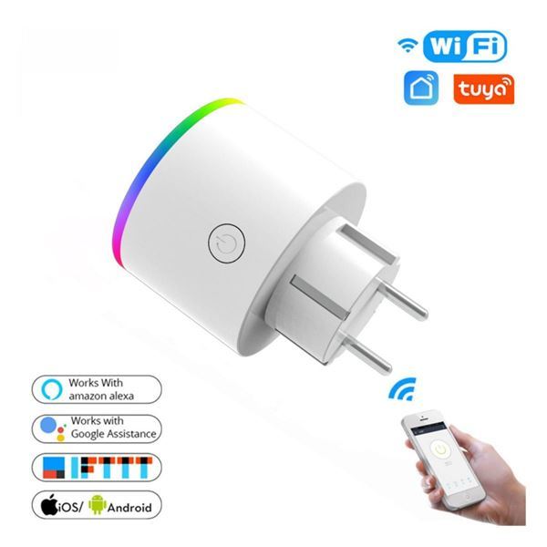 Imagen de Enchufe Inteligente Wifi C/luz Rgb Tuya Smart