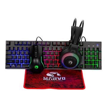 Imagen de Combo Gaming Marvo Mousepad Mouse Teclado Auriculares