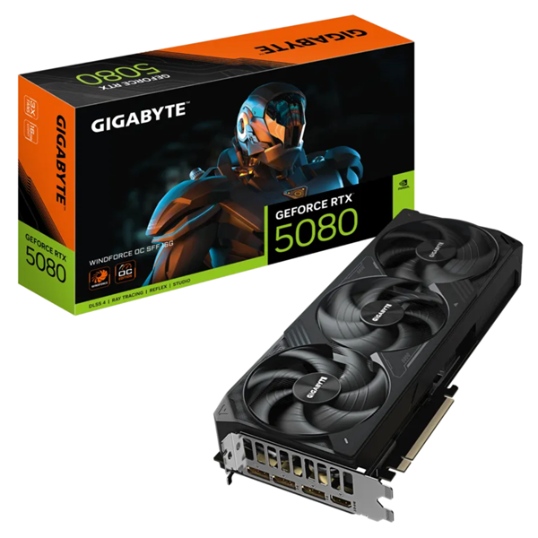 Imagen de Gigabyte RTX 5080 Nvidia GeForce WINDFORCE OC 16GB (GV-N5080WF3OC-16GD)