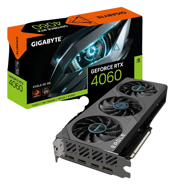 Imagen de Gigabyte RTX 4060 Nvidia GeForce EAGLE OC 8GB (GV-N4060EAGLE OC-8GD)