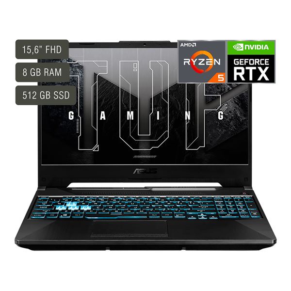 Imagen de Notebook Gamer Asus Tuf 15,6'' Ryzen 5 8gb 512gb Win11 Rtx3050
