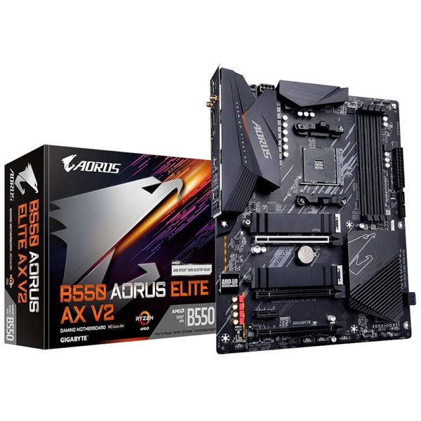 Imagen de Gigabyte Motherboard B550 AORUS Elite AX V2 AM4 DDR4 Wi‑Fi 6 ATX