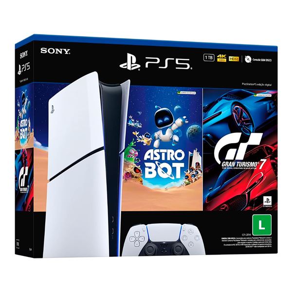 Imagen de Consola Digital Ps5 Slim 16gb 1tb Blu-ray Dvd Astro Bot + Gran Turismo 7