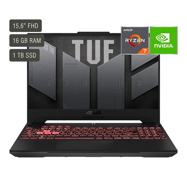 Imagen de Notebook Gamer Asus Tuf 15,6'' Ryzen 7 16gb 1tb Win11 Rtx4060