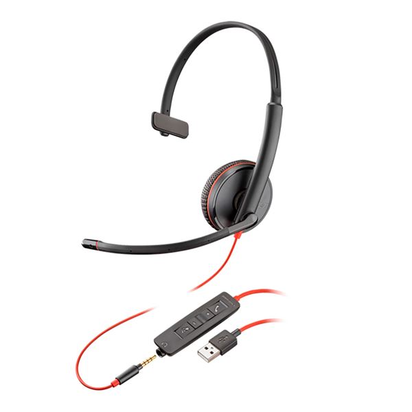Imagen de Auriculares Cableados USB A 3,5mm HP Blackwire 3215 28mm