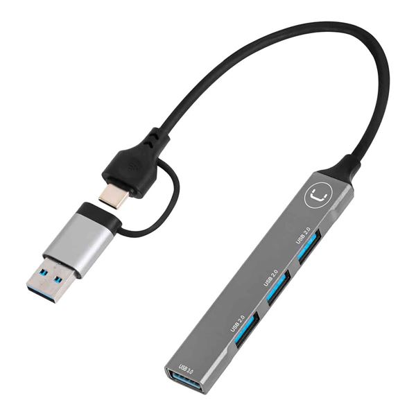 Imagen de Hub Usb C / Usb A 4en1 Unno Hb1014sv 4 Puertos Usb A