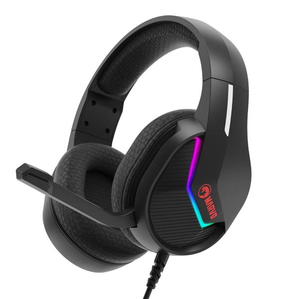 Imagen de Auricular Marvo H8618 Tactic 40 Rgb Bk