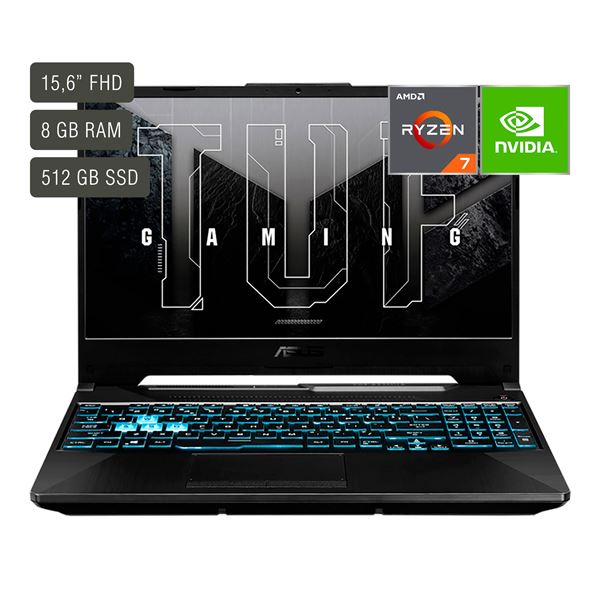 Imagen de Notebook Gamer Asus Tuf 15,6'' Ryzen 7 8gb 512gb Win11 Rtx2050