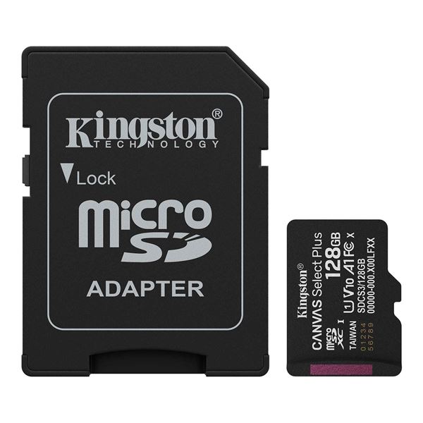 Imagen de Memoria Micro Sd Kingston Sdcs3/128gb 150mb/s