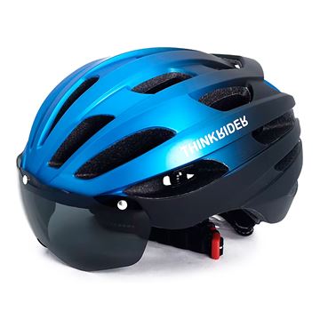 Imagen de Casco Para Ciclista Thinkrider Con Lentes Y Luz Trasera
