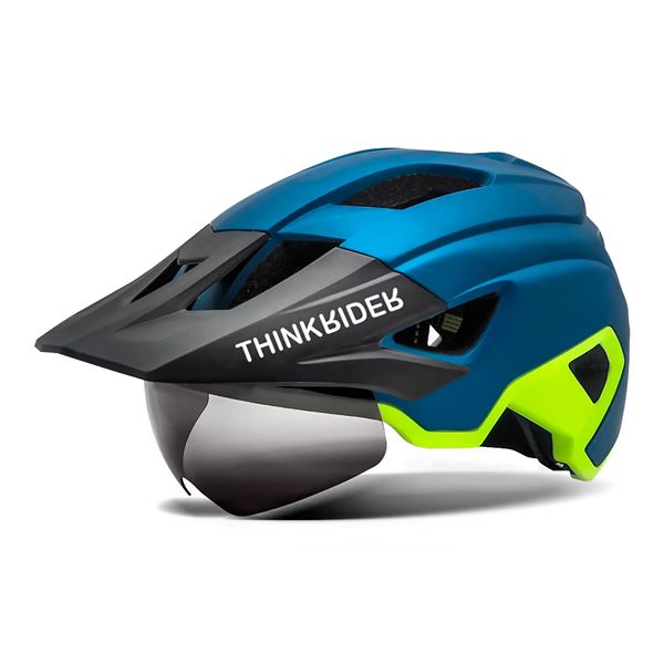 Imagen de Casco Para Ciclista Thinkrider Con Lentes Visera Y Luz Trasera