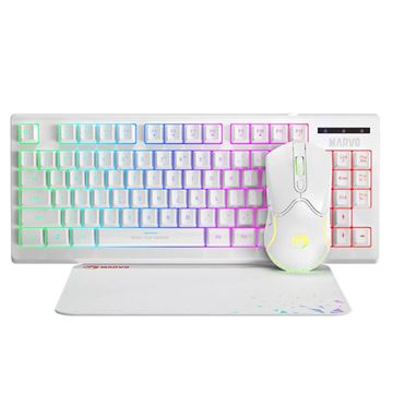 Imagen de Combo Marvo Cm310 Teclado In + Mouse + Pad Wh