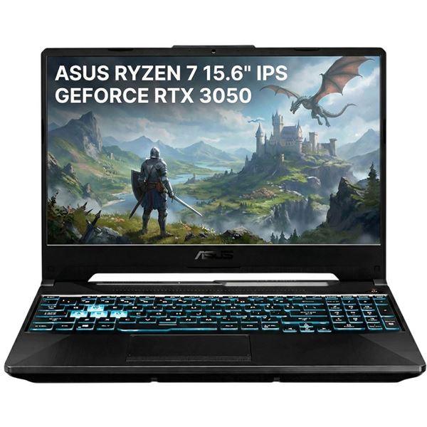 Imagen de Notebook Gamer Asus Ryzen 7 RTX 3050 8GB SSD 15.6" IPS 144Hz
