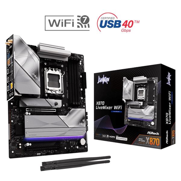 Imagen de Motherboard Asrock X870 Livemixer Wifi Am5