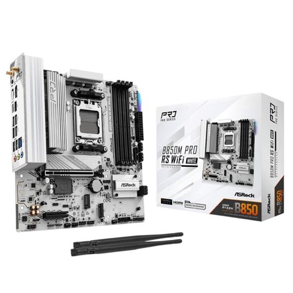 Imagen de Motherboard AMD AM5 DDR5 B850m Pro Rs WiFi Blanca Asrock