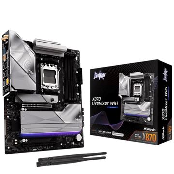 Imagen de Motherboard AMD AM5 DDR5 X870 Livemixer Wifi Asrock