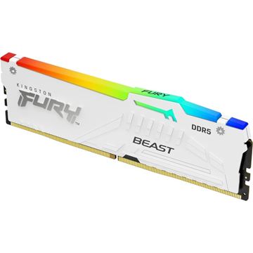 Imagen de Memoria RAM DDR5 32GB 6400 Kingston Fury Beast White RGB
