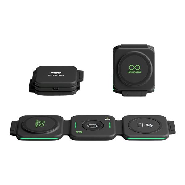 Imagen de Estación de Carga Inalámbrica 3en1 Infinacore T3-231108 Plegable