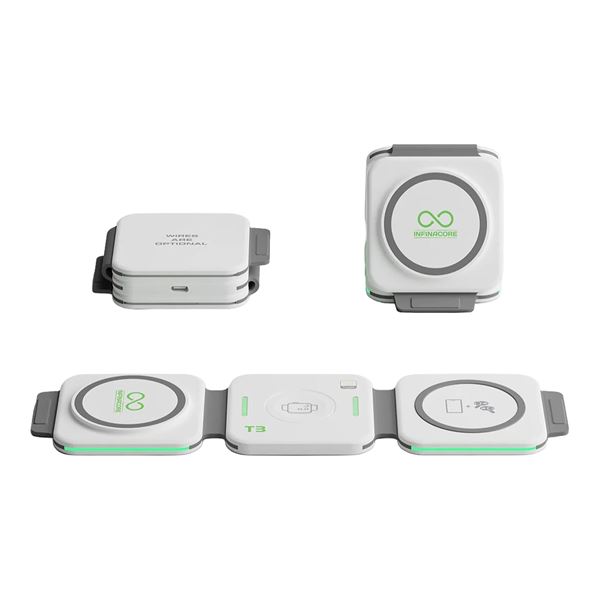 Imagen de Estación de Carga Inalámbrica 3en1 Infinacore T3-231108 Plegable
